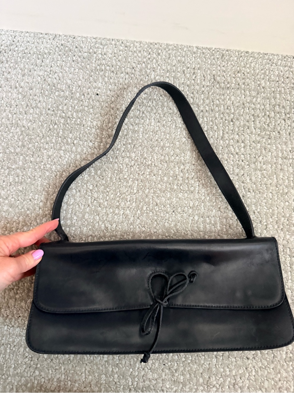 Furla Black Leather Knot-Detail Shoulder Bag - Picture 7 of 7